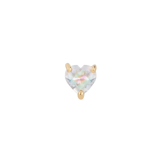 RAINBOW MOONSTONE HEART - THREADLESS END *PRE-ORDER* Buddha Jewelry