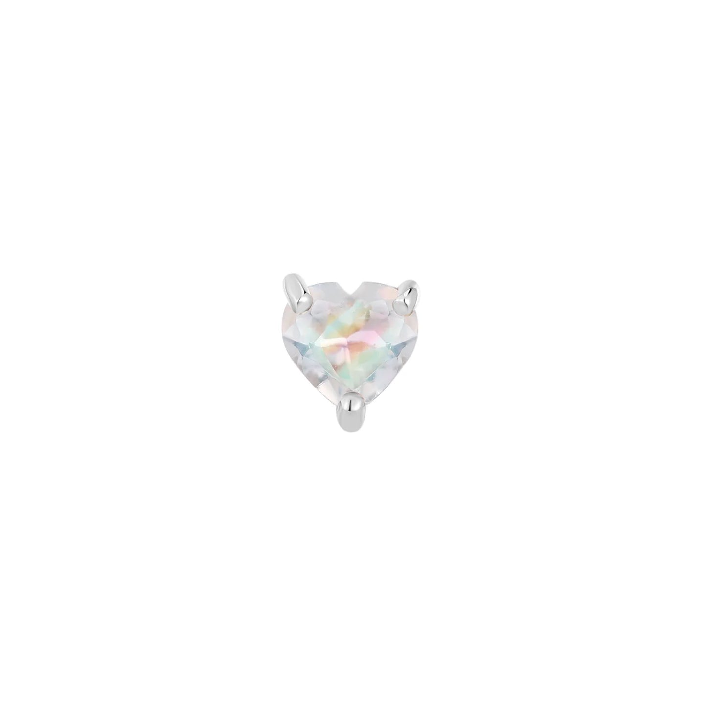 RAINBOW MOONSTONE HEART - THREADLESS END *PRE-ORDER* Buddha Jewelry