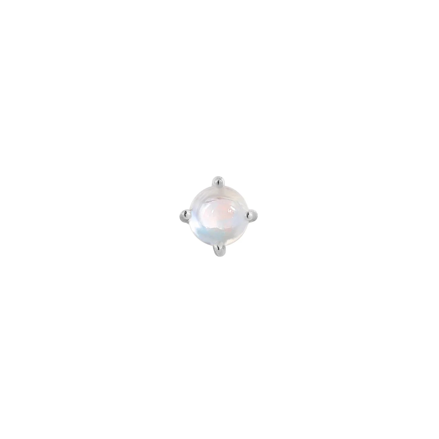 RAINBOW MOONSTONE PRONG - THREADLESS END *PRE-ORDER* Buddha Jewelry