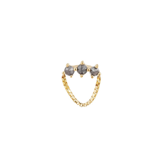 HALSTON - REVERSE SET GREY DIAMOND - THREADLESS END *PRE-ORDER* Buddha Jewelry