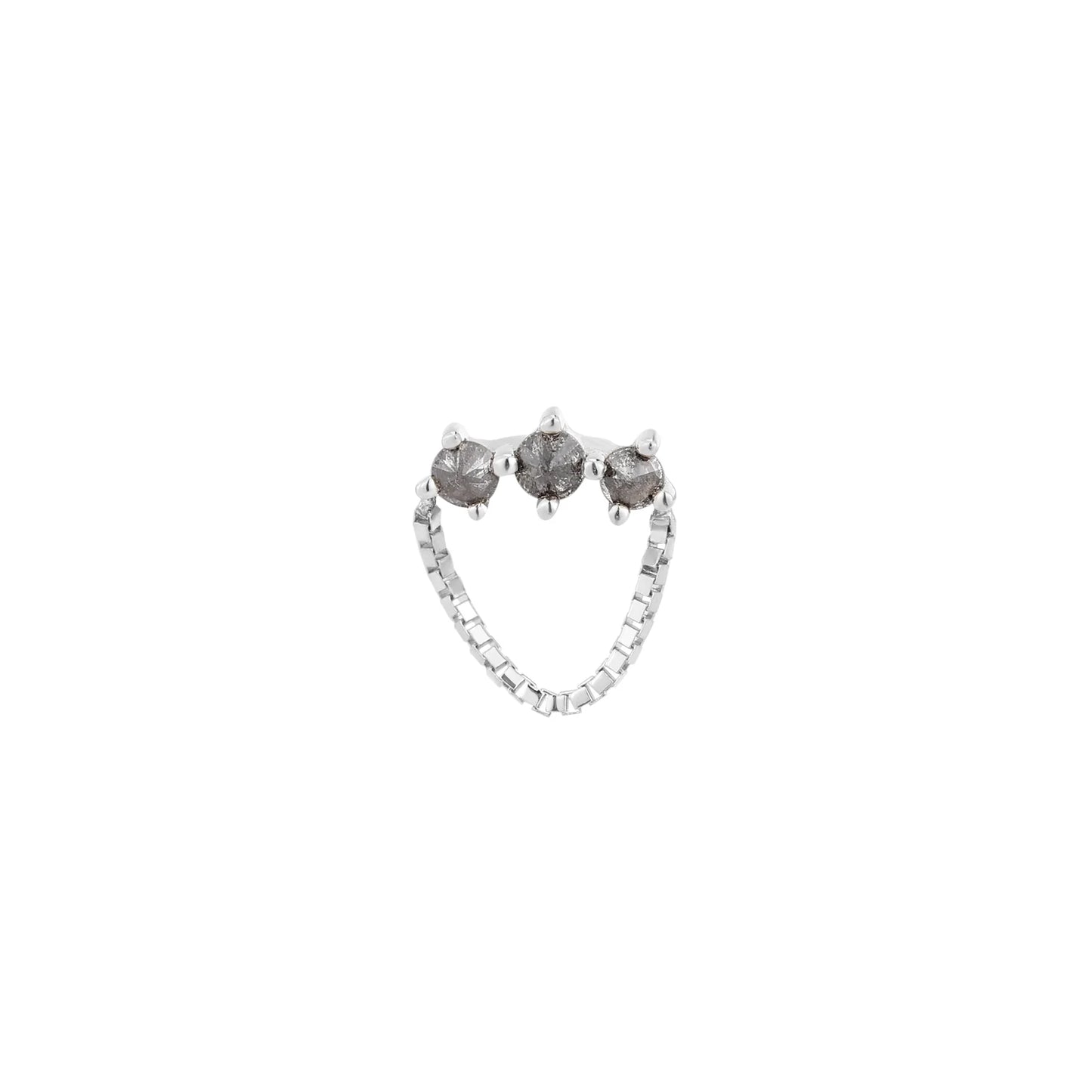 HALSTON - REVERSE SET GREY DIAMOND - THREADLESS END *PRE-ORDER* Buddha Jewelry