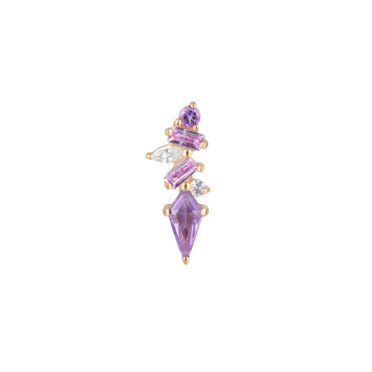 MIXT AMETHYST + PINK SAPPHIRE + WHITE TOPAZ - THREADLESS END *PRE-ORDER* Buddha Jewelry