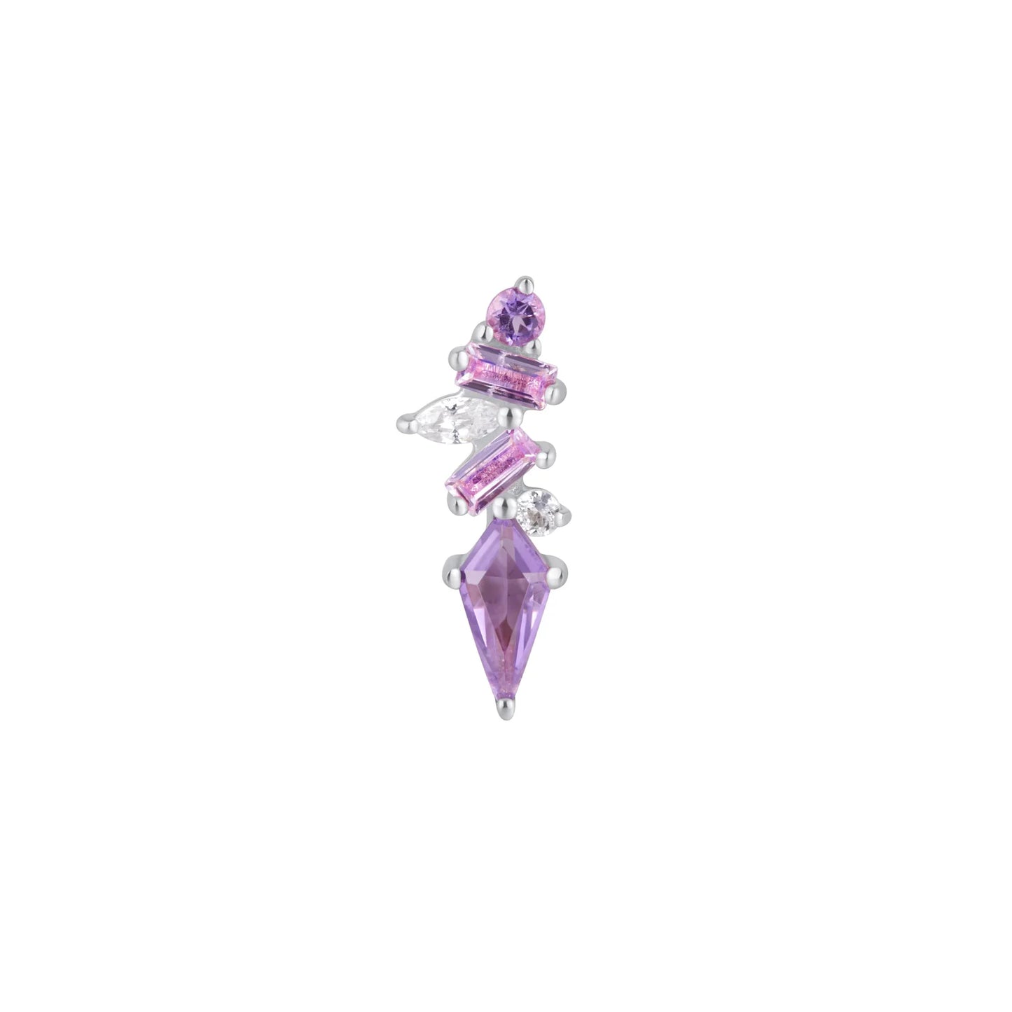 MIXT AMETHYST + PINK SAPPHIRE + WHITE TOPAZ - THREADLESS END *PRE-ORDER* Buddha Jewelry