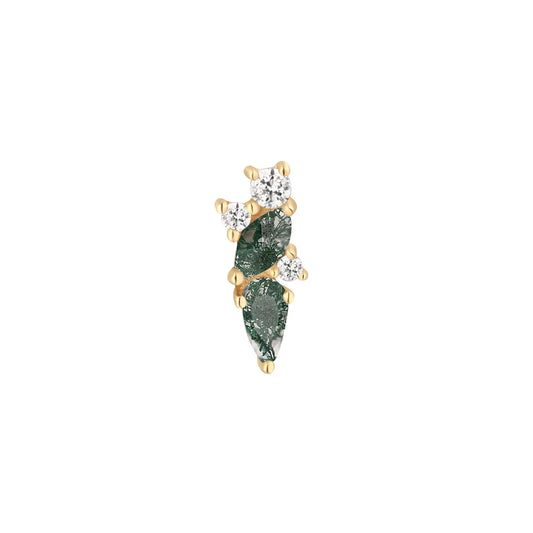 VISIONARY + WHITE TOPAZ + MOSS AGATE - THREADLESS END *PRE-ORDER* Buddha Jewelry