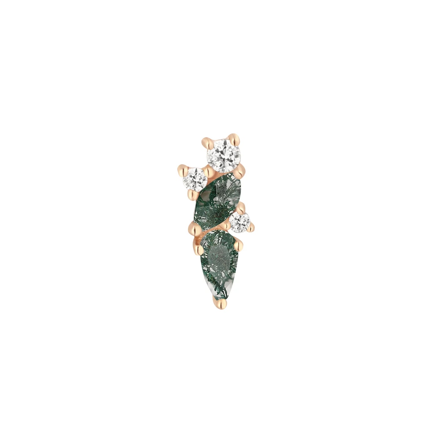 VISIONARY + WHITE TOPAZ + MOSS AGATE - THREADLESS END *PRE-ORDER* Buddha Jewelry