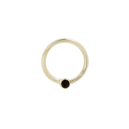 FIXED BEZEL BEAD + 2MM BLACK SPINEL - SEAM RING *PRE-ORDER* Buddha Jewelry