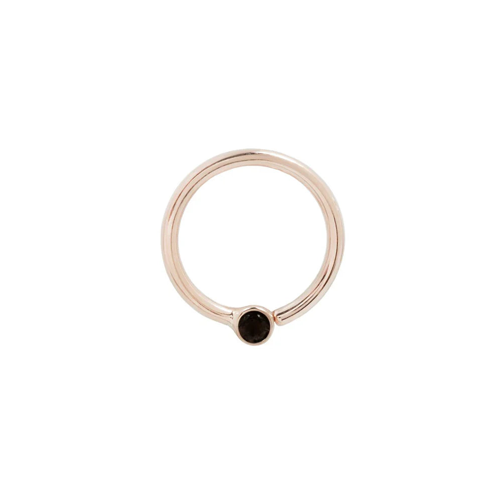 FIXED BEZEL BEAD + 2MM BLACK SPINEL - SEAM RING *PRE-ORDER* Buddha Jewelry