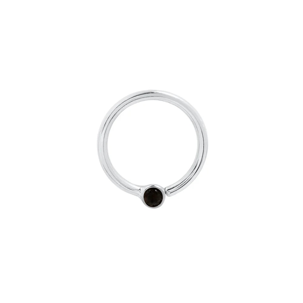 FIXED BEZEL BEAD + 2MM BLACK SPINEL - SEAM RING *PRE-ORDER* Buddha Jewelry