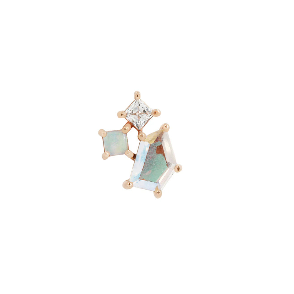 LYRA + MERCURY MIST TOPAZ + OPAL - THREADLESS END *PRE-ORDER* Buddha Jewelry