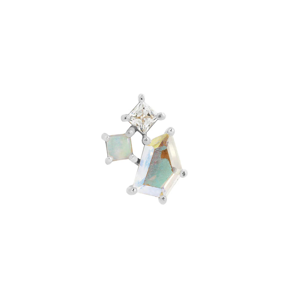LYRA + MERCURY MIST TOPAZ + OPAL - THREADLESS END *PRE-ORDER* Buddha Jewelry