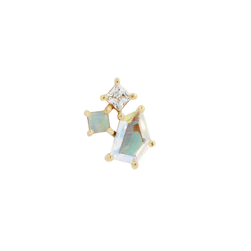 LYRA + MERCURY MIST TOPAZ + OPAL - THREADLESS END *PRE-ORDER* Buddha Jewelry