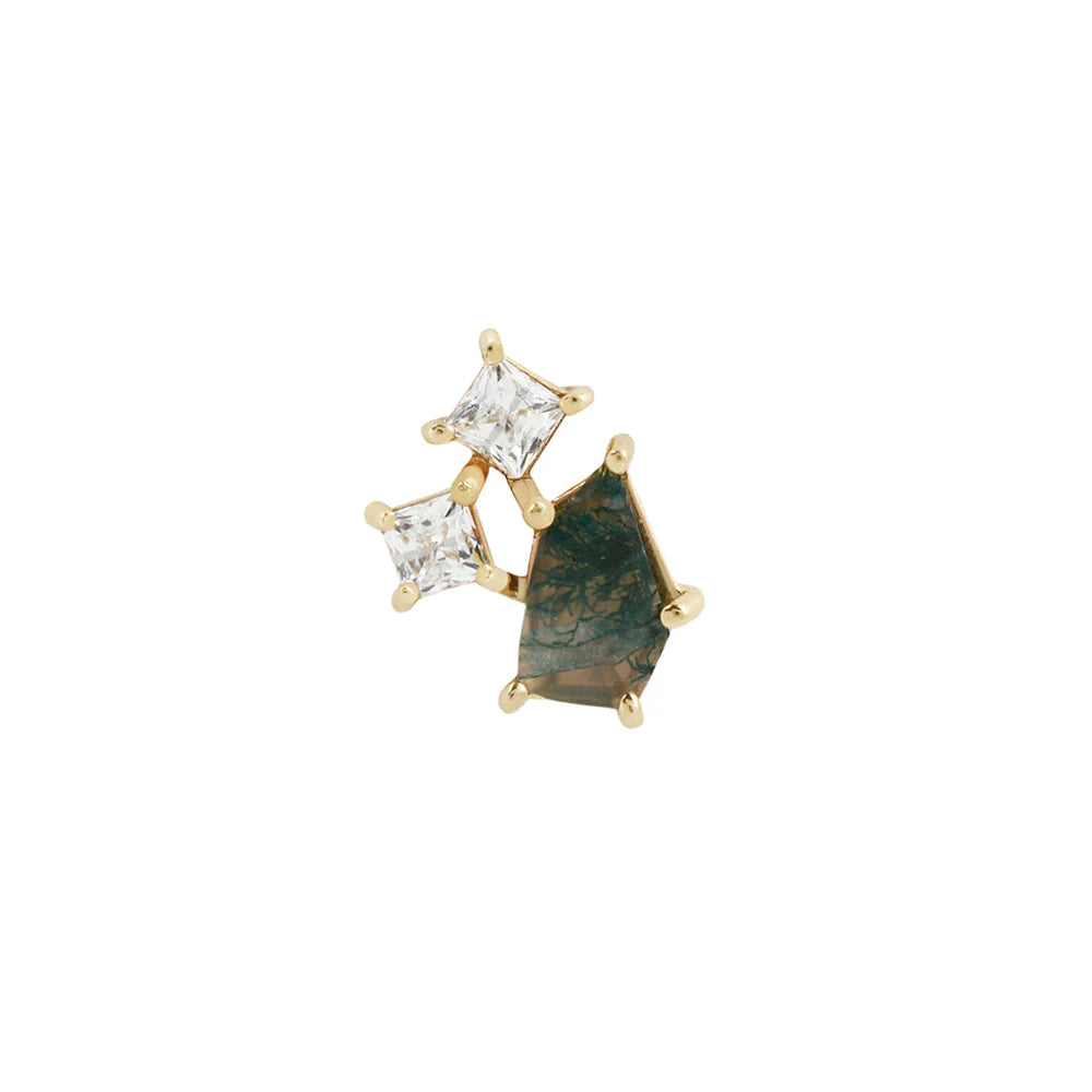LYRA + MOSS AGATE - THREADLESS END *PRE-ORDER* Buddha Jewelry