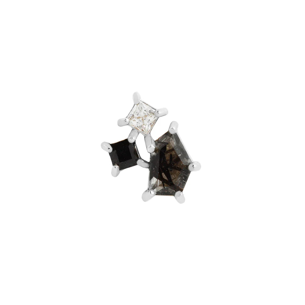 LYRA + TOURMALATED QUARTZ + BLACK SPINEL - THREADLESS END *PRE-ORDER* Buddha Jewelry