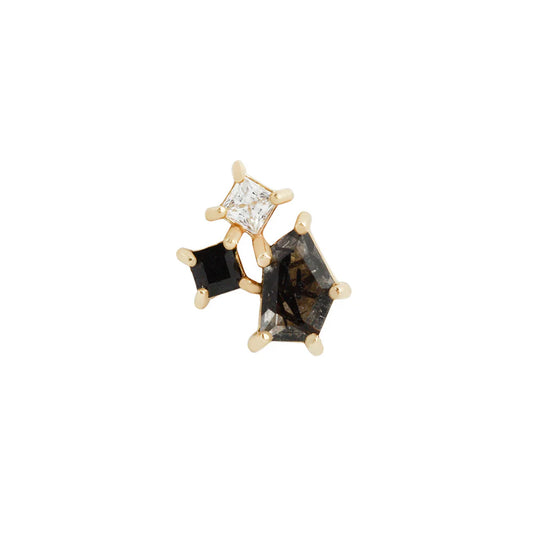 LYRA + TOURMALATED QUARTZ + BLACK SPINEL - THREADLESS END *PRE-ORDER* Buddha Jewelry
