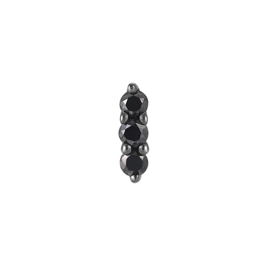 MISHKA 3 + RHODIUM + BLACK DIAMOND - THREADLESS END *PRE-ORDER* Buddha Jewelry