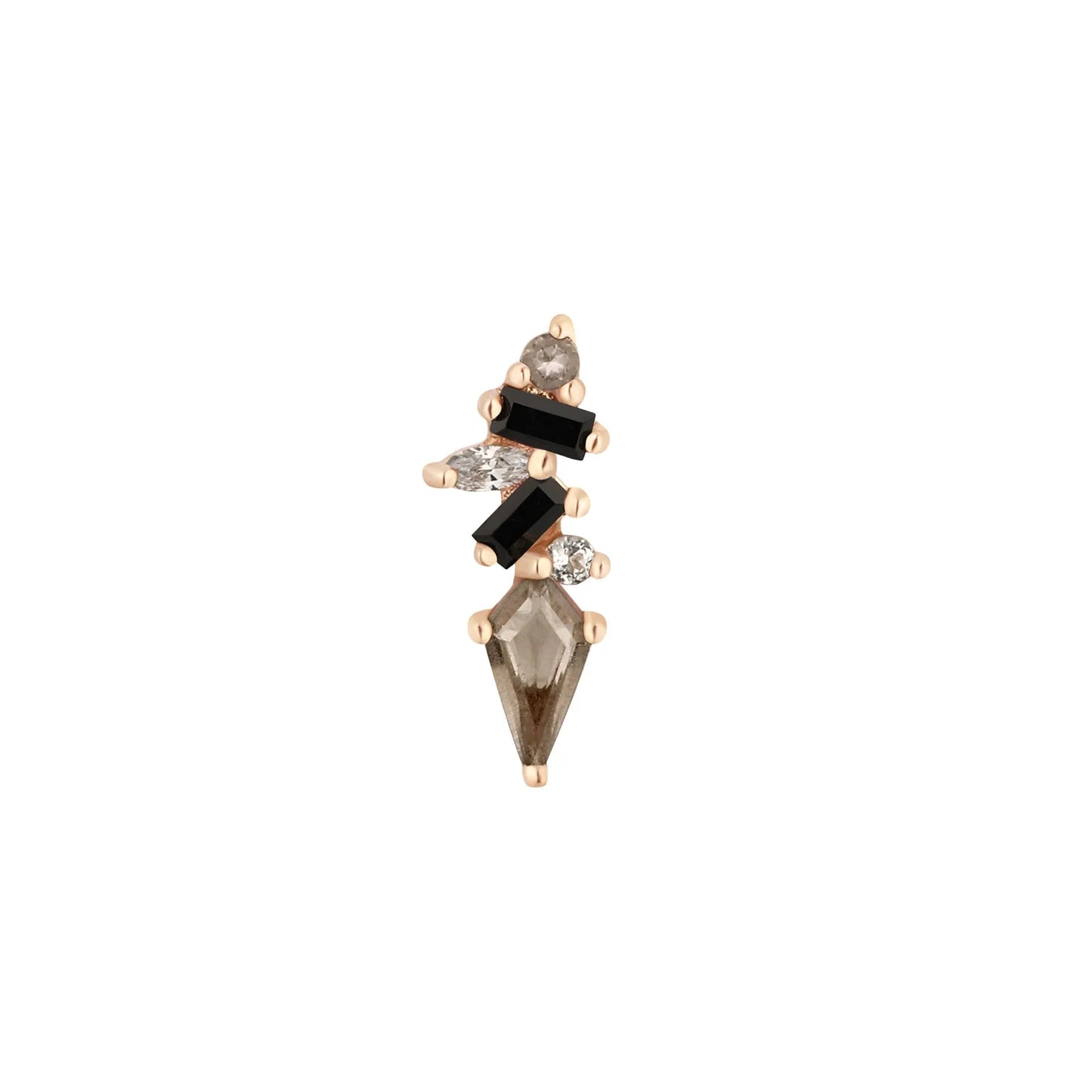 MIXT + SMOKY QUARTZ + BLACK SPINEL - THREADLESS END *PRE-ORDER* Buddha Jewelry
