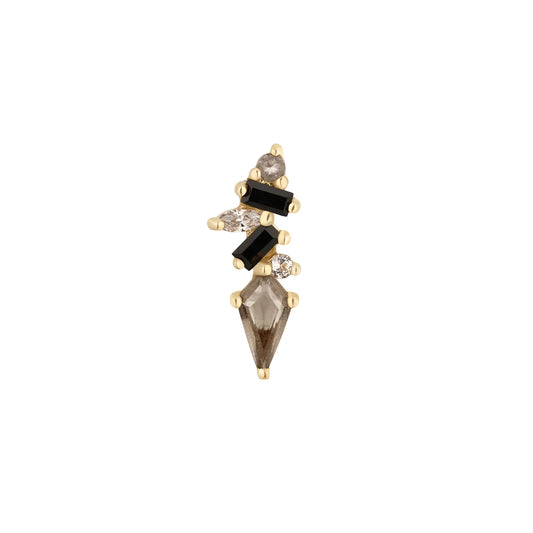 MIXT + SMOKY QUARTZ + BLACK SPINEL - THREADLESS END *PRE-ORDER* Buddha Jewelry