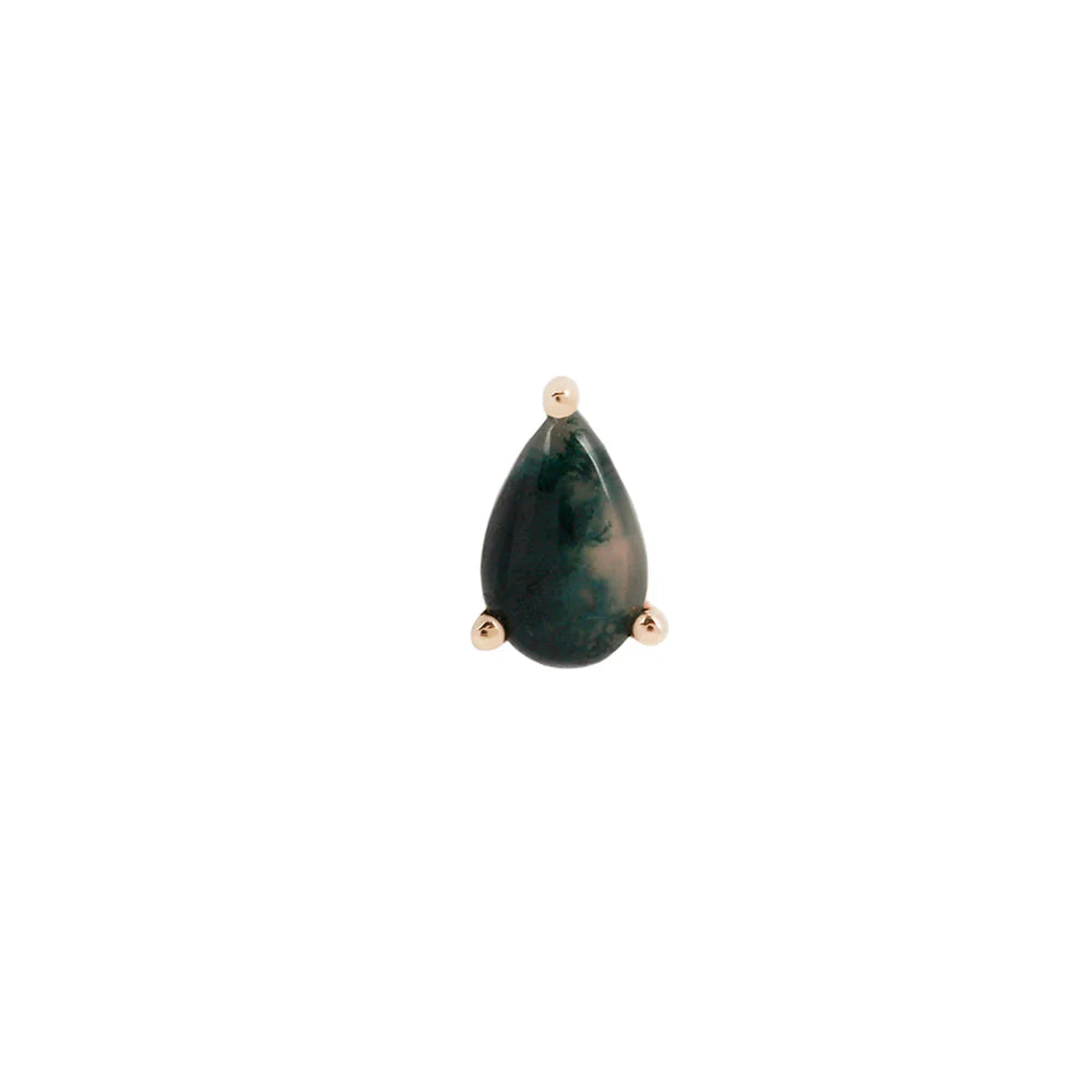 MOSS AGATE PEAR - THREADLESS END *PRE-ORDER* Buddha Jewelry