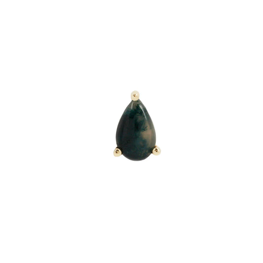 MOSS AGATE PEAR - THREADLESS END *PRE-ORDER* Buddha Jewelry