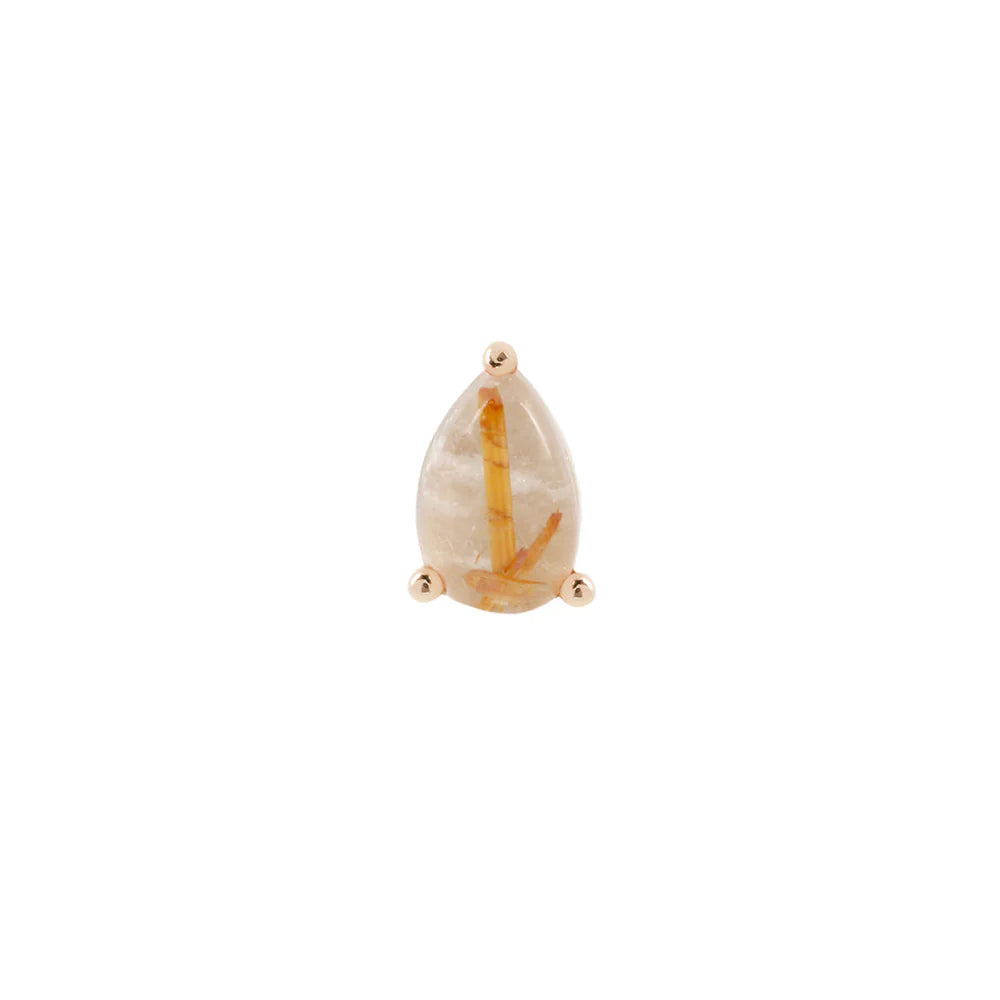 RUTILATED QUARTZ PEAR - THREADLESS END *PRE-ORDER* Buddha Jewelry