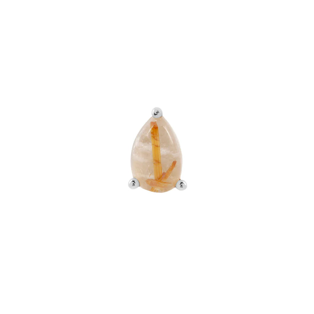 RUTILATED QUARTZ PEAR - THREADLESS END *PRE-ORDER* Buddha Jewelry