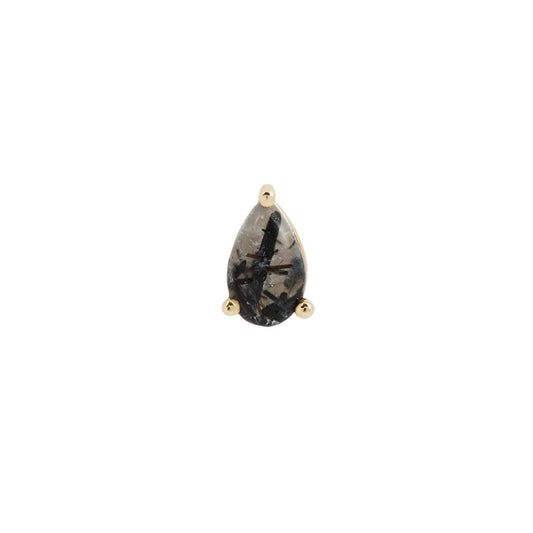 TOURMALATED QUARTZ PEAR- THREADLESS END *PRE-ORDER* Buddha Jewelry