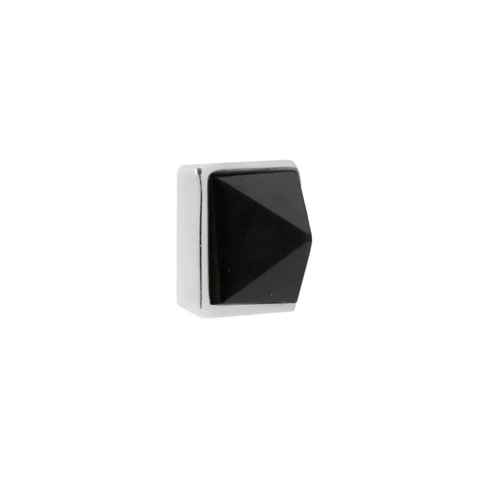 PYRAMID BEZEL REVERSE SET + BLACK AGATE - THREADLESS END *PRE-ORDER* Buddha Jewelry