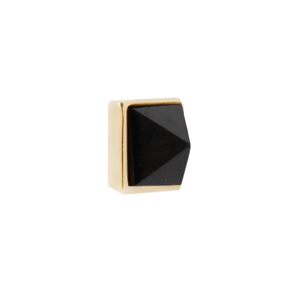 PYRAMID BEZEL REVERSE SET + BLACK AGATE - THREADLESS END *PRE-ORDER* Buddha Jewelry