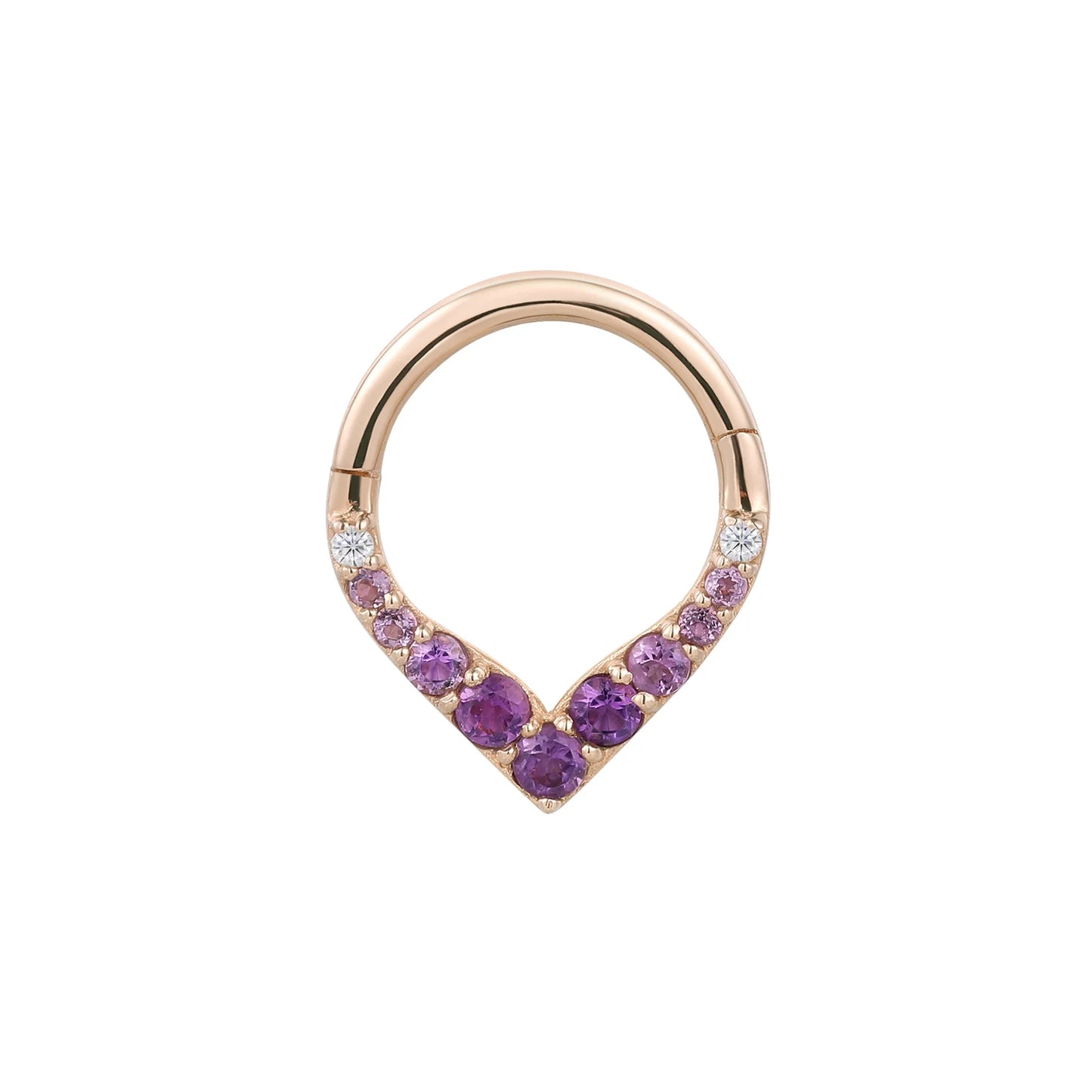 RISE + SHINE + AMETHYST OMBRE - CLICKER RING *PRE-ORDER* Buddha Jewelry