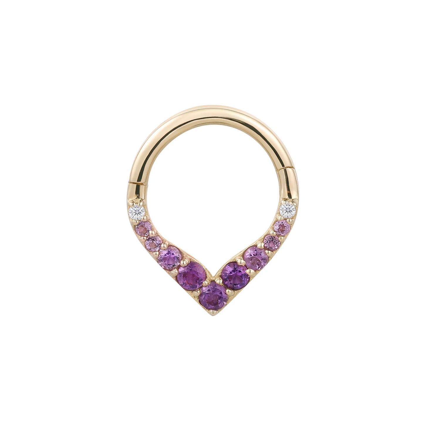 RISE + SHINE + AMETHYST OMBRE - CLICKER RING *PRE-ORDER* Buddha Jewelry
