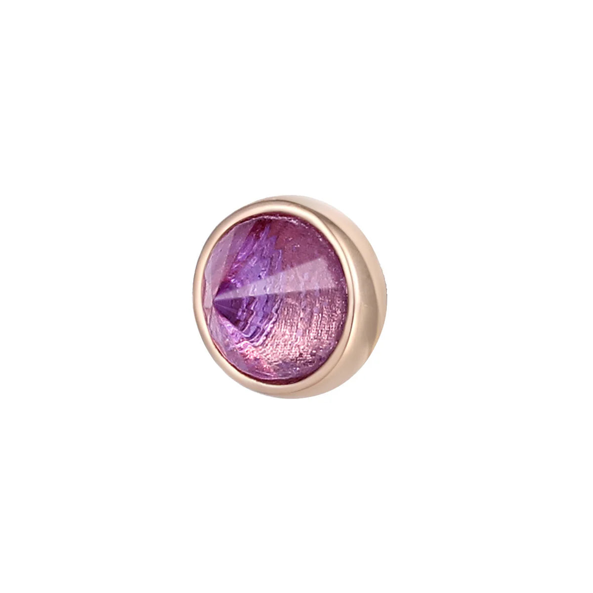 ROUND BEZEL REVERSE SET + AMETHYST - THREADLESS END *PRE-ORDER* Buddha Jewelry