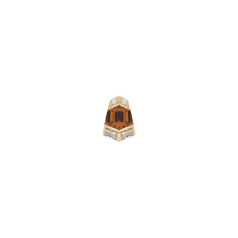 VERA + ORANGE GARNET- THREADLESS END *PRE-ORDER* Buddha Jewelry