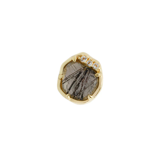 VISION + TOURMALATED QUARTZ + WHITE TOPAZ - THREADLESS END *PRE-ORDER* Buddha Jewelry
