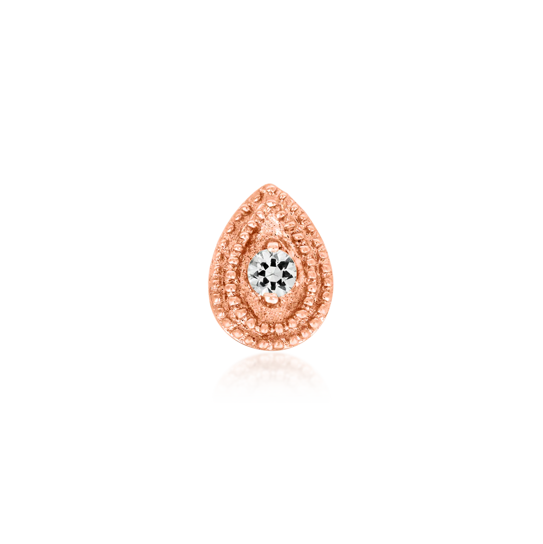 PEAR CZ DOUBLE MILLGRAIN - THREADLESS END *PRE-ORDER* Junipurr Jewelry