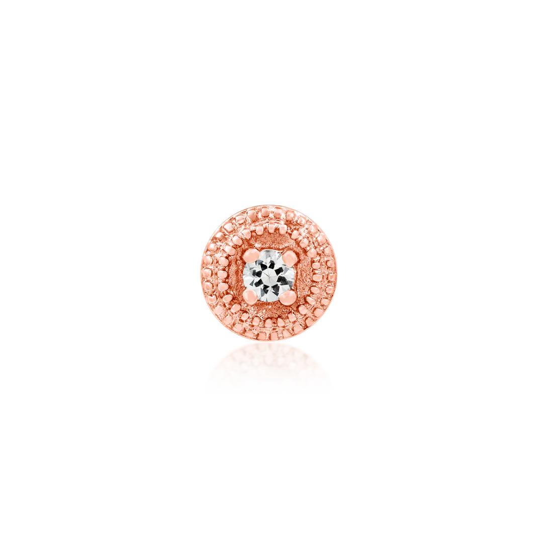 ROUND CZ DOUBLE MILLGRAIN - THREADLESS END *PRE-ORDER* Junipurr Jewelry