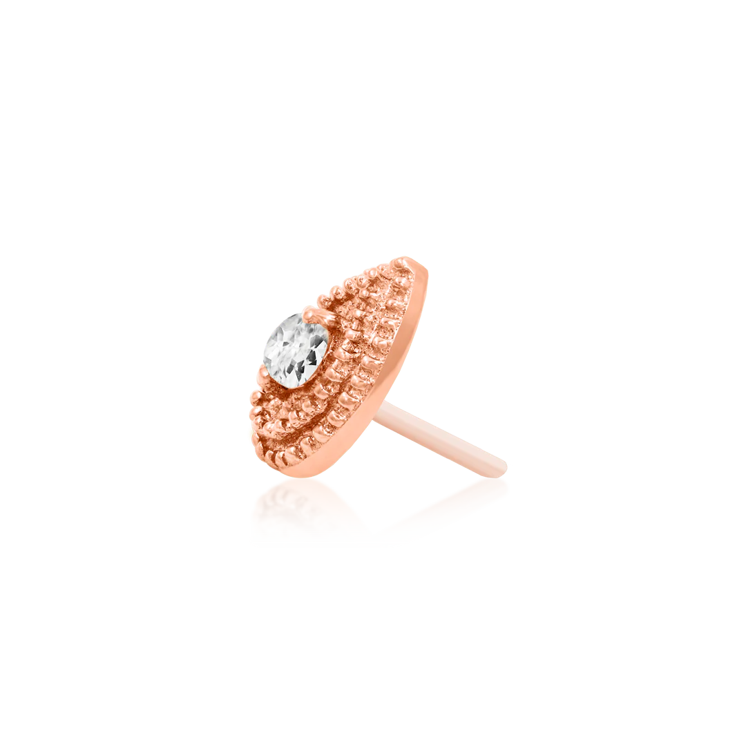 PEAR CZ DOUBLE MILLGRAIN - THREADLESS END *PRE-ORDER* Junipurr Jewelry