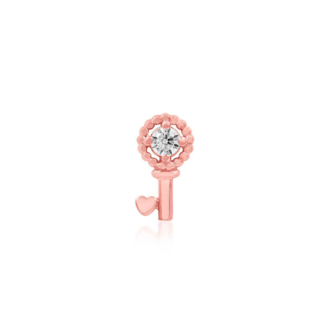 GOLD KEY WITH HEART - THREADLESS END *PRE-ORDER* Junipurr Jewelry