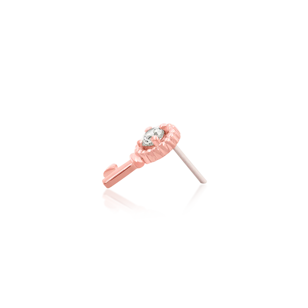 GOLD KEY WITH HEART - THREADLESS END *PRE-ORDER* Junipurr Jewelry