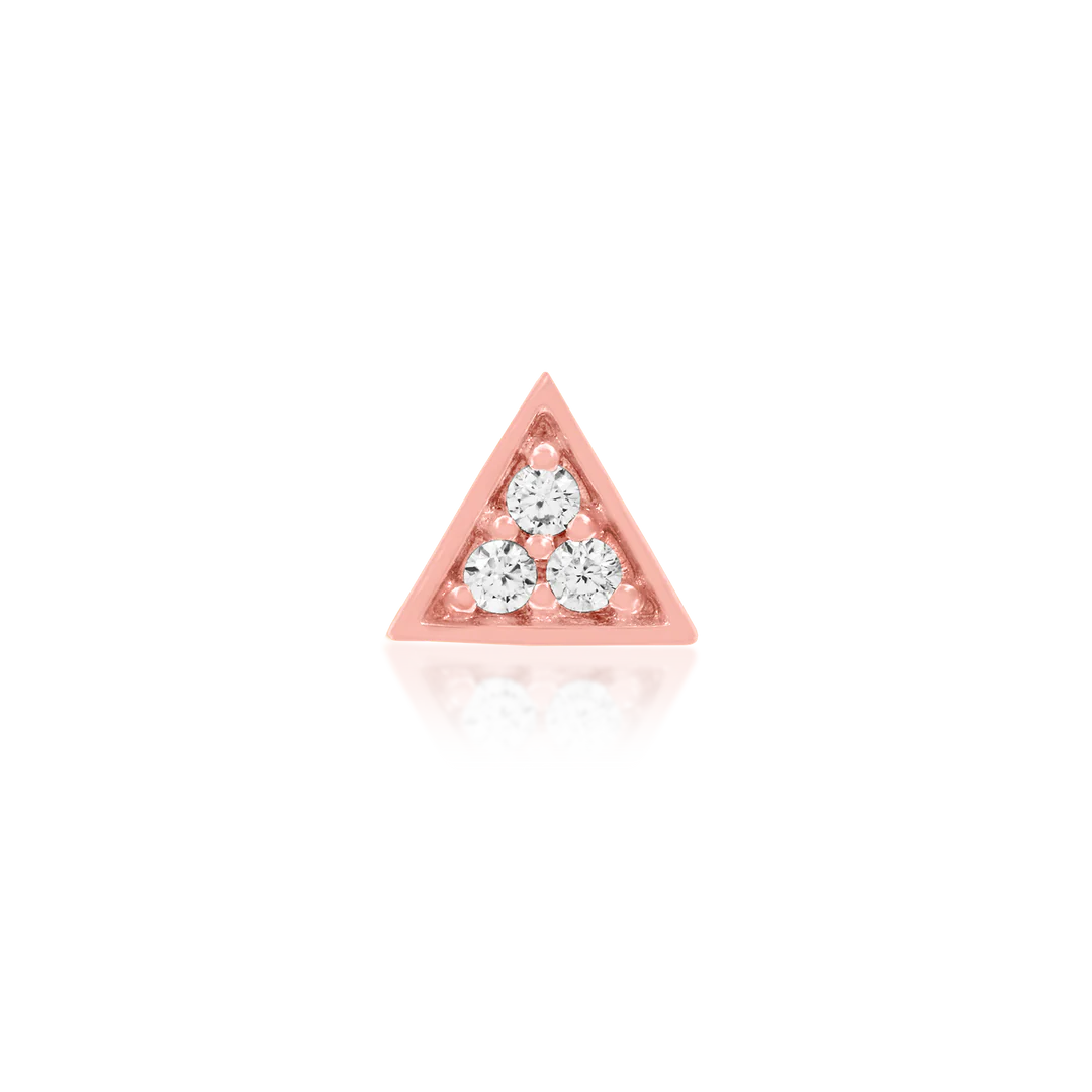 TRIANGLE WITH 3 CZ STONES - THREADLESS END *PRE-ORDER* Junipurr Jewelry