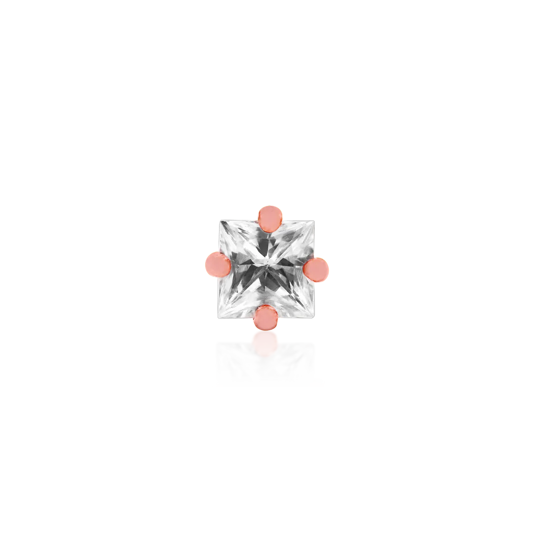 PRINCESS CUT CZ - THREADLESS END *PRE-ORDER* Junipurr Jewelry