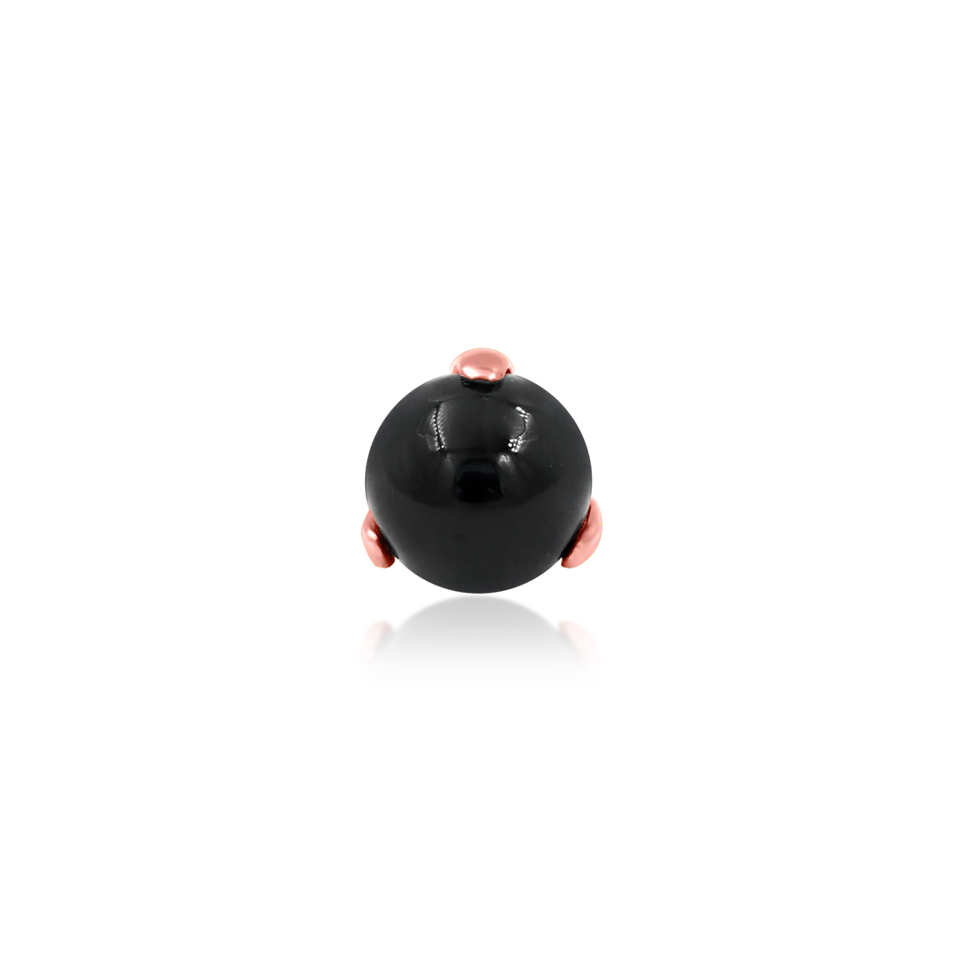 PRONG SET BALL WITH BLACK ONYX - THREADLESS END *PRE-ORDER* Junipurr Jewelry