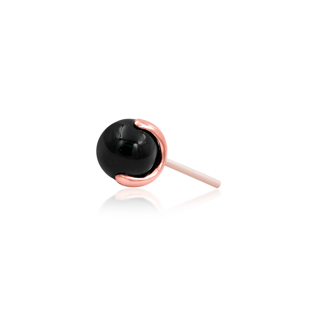 PRONG SET BALL WITH BLACK ONYX - THREADLESS END *PRE-ORDER* Junipurr Jewelry