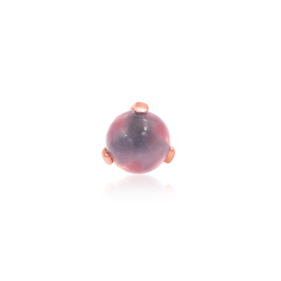 PRONG-SET BALL WITH ROSE QUARTZ - THREADLESS END *PRE-ORDER* Junipurr Jewelry