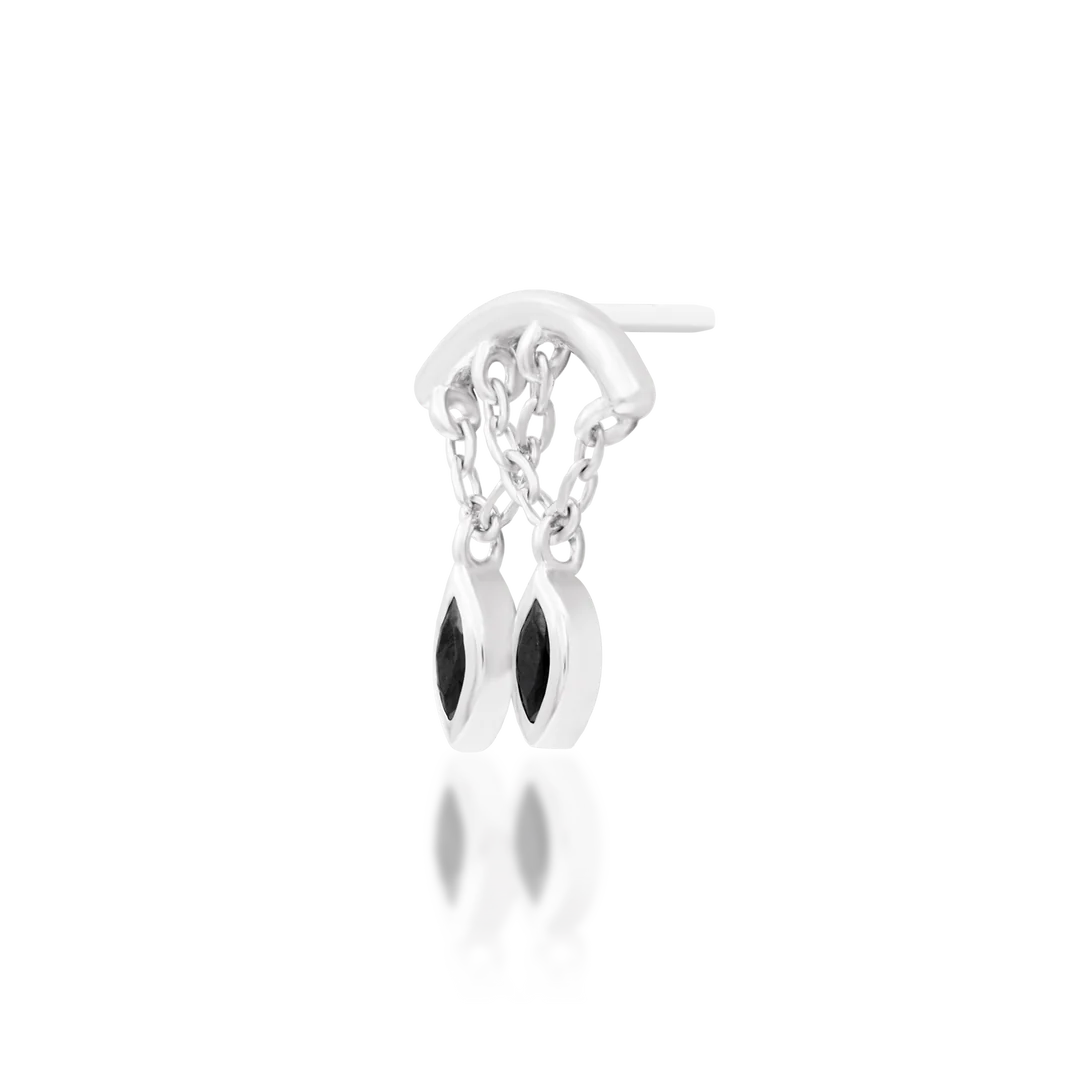 DELPHINE + BLACK CZ - THREADLESS END *PRE-ORDER* Junipurr Jewelry