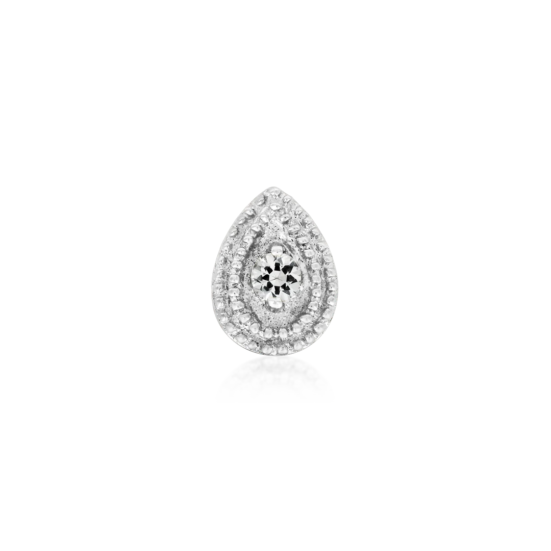 PEAR CZ DOUBLE MILLGRAIN - THREADLESS END *PRE-ORDER* Junipurr Jewelry