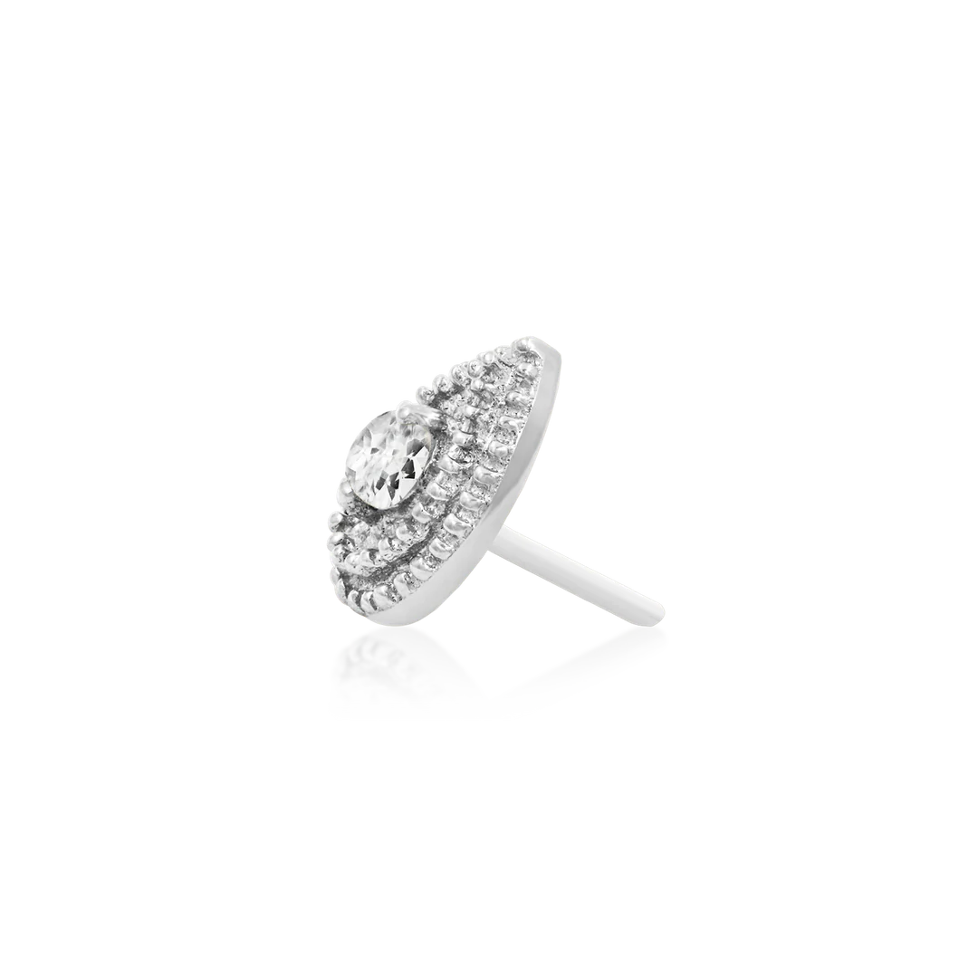 PEAR CZ DOUBLE MILLGRAIN - THREADLESS END *PRE-ORDER* Junipurr Jewelry