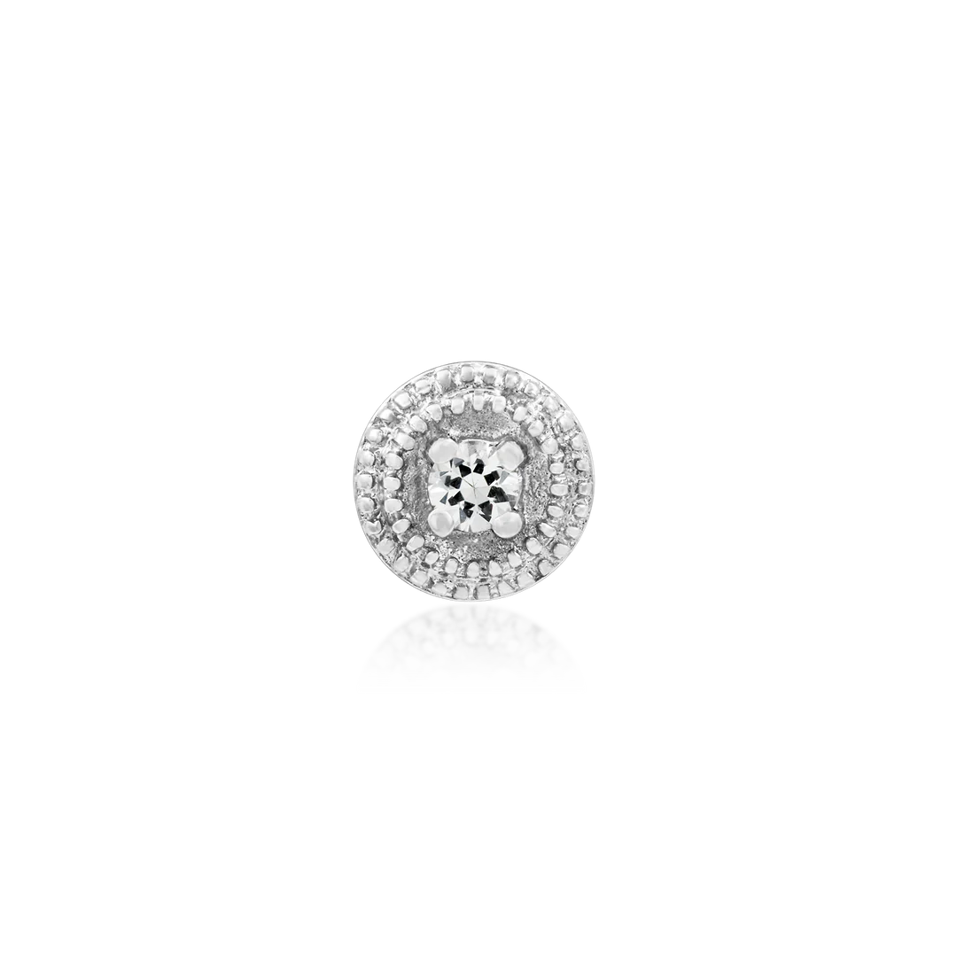 ROUND CZ DOUBLE MILLGRAIN - THREADLESS END *PRE-ORDER* Junipurr Jewelry