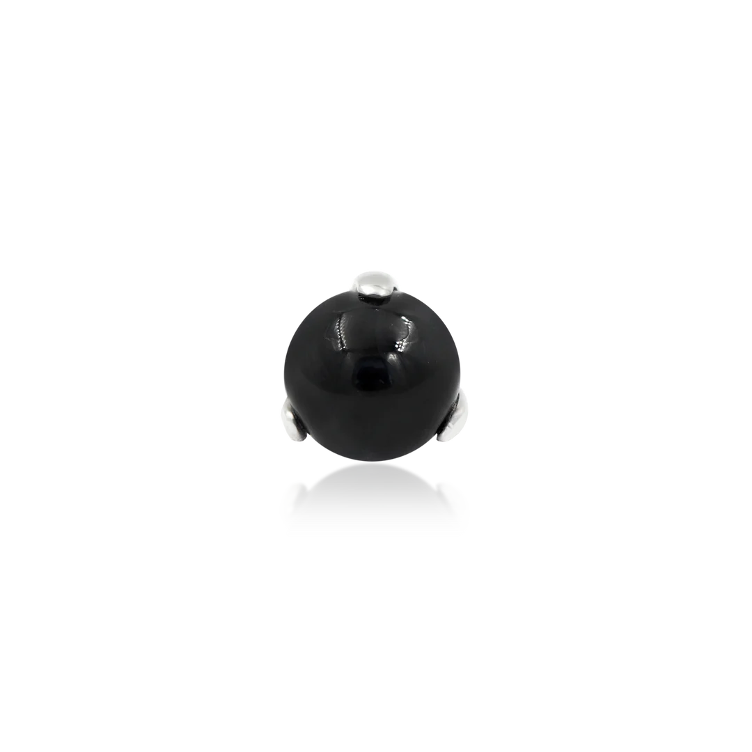 PRONG SET BALL WITH BLACK ONYX - THREADLESS END *PRE-ORDER* Junipurr Jewelry