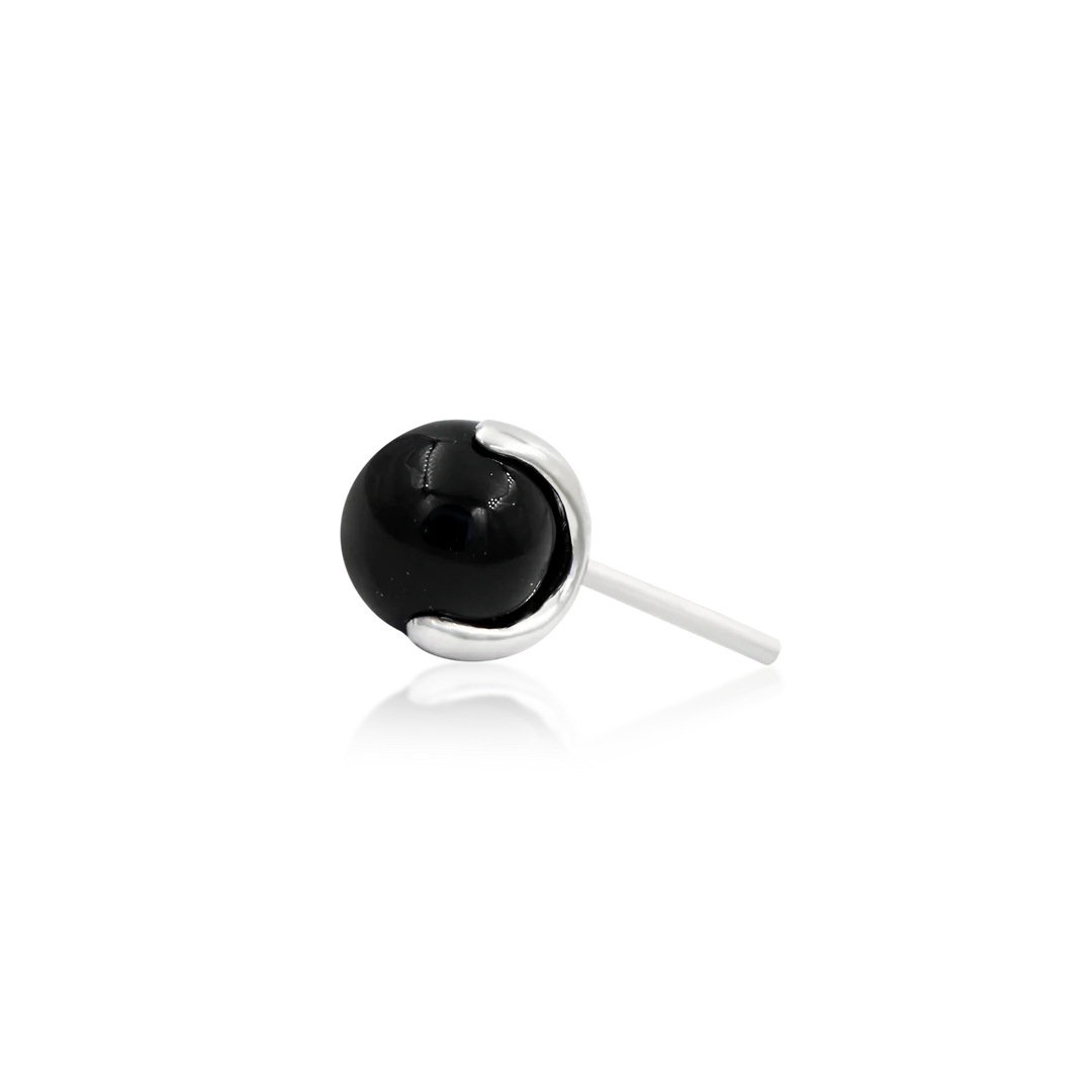 PRONG SET BALL WITH BLACK ONYX - THREADLESS END *PRE-ORDER* Junipurr Jewelry