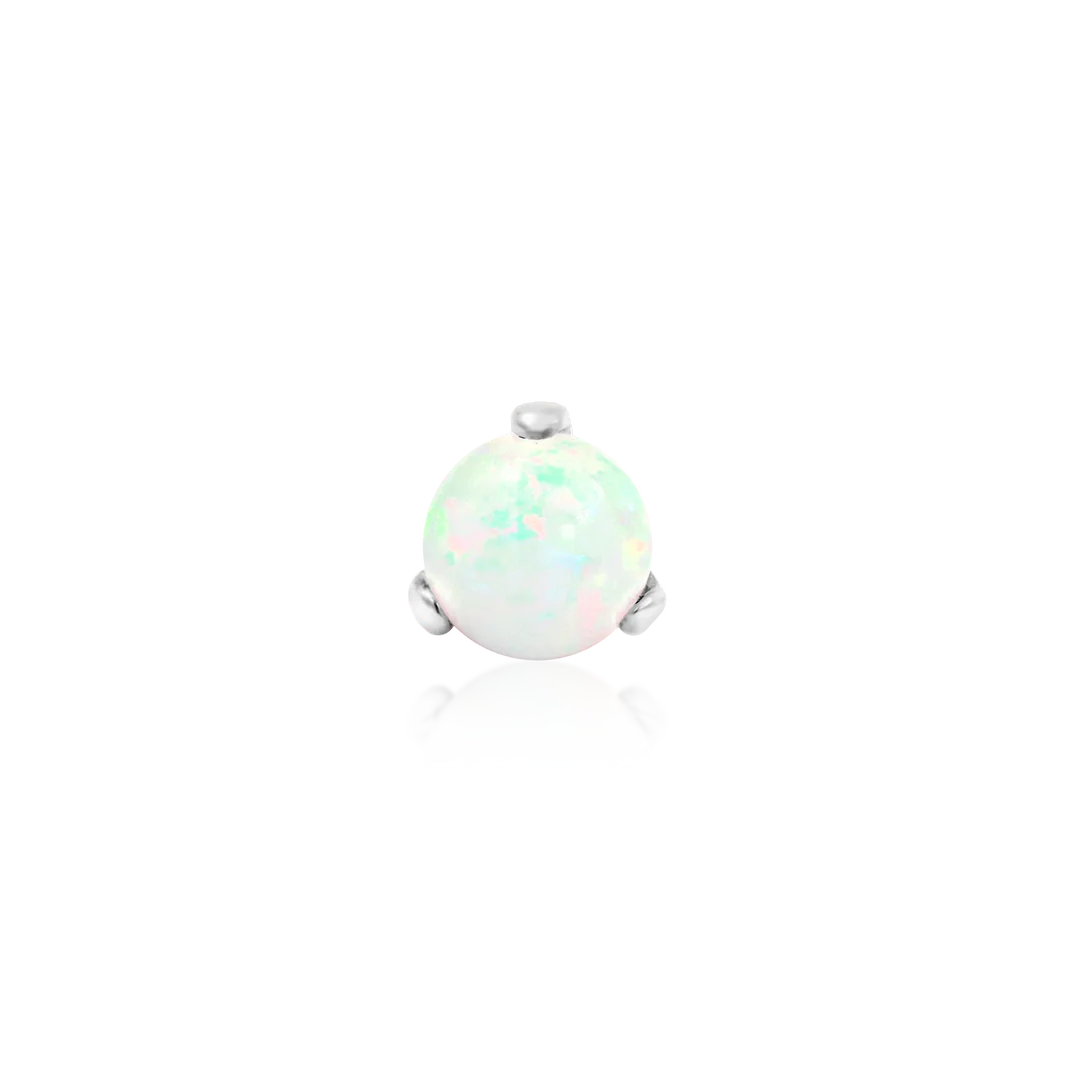 PRONG-SET BALL WITH OPAL - THREADLESS END *PRE-ORDER* Junipurr Jewelry